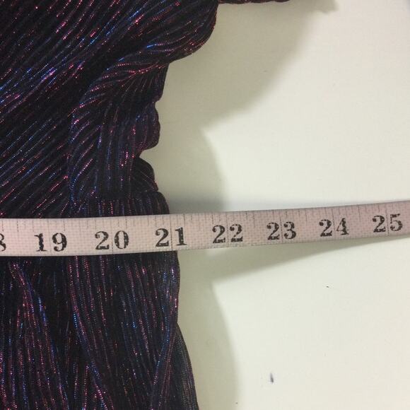 BLOOMCHIC 22-24 3X Plus Luxe Mesh Pleated Elastic Waist Wrap Midi Dress NWT B101 - Picture 7 of 10